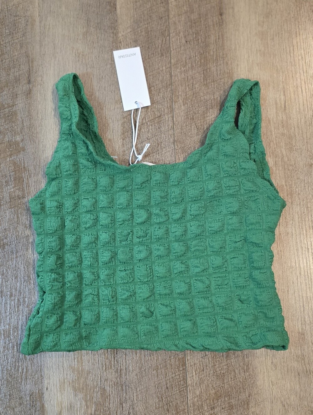 Antistar- Textured Green Cropped Tank Top. Size S. NWT - Picture 4 of 5